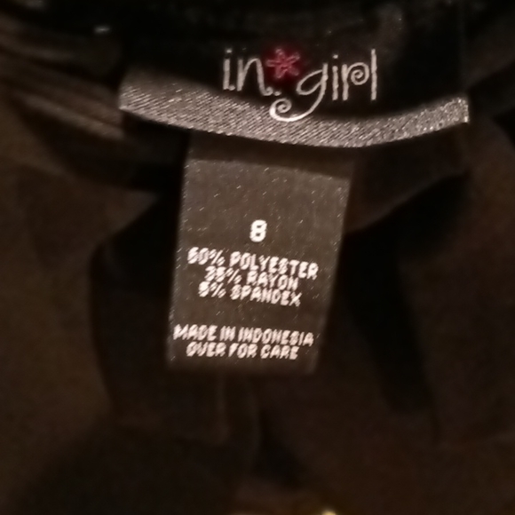 FINAL PRICE NWT in girl SAN FRANCISCO black capri pants w belt 8 - Picture 1 of 3